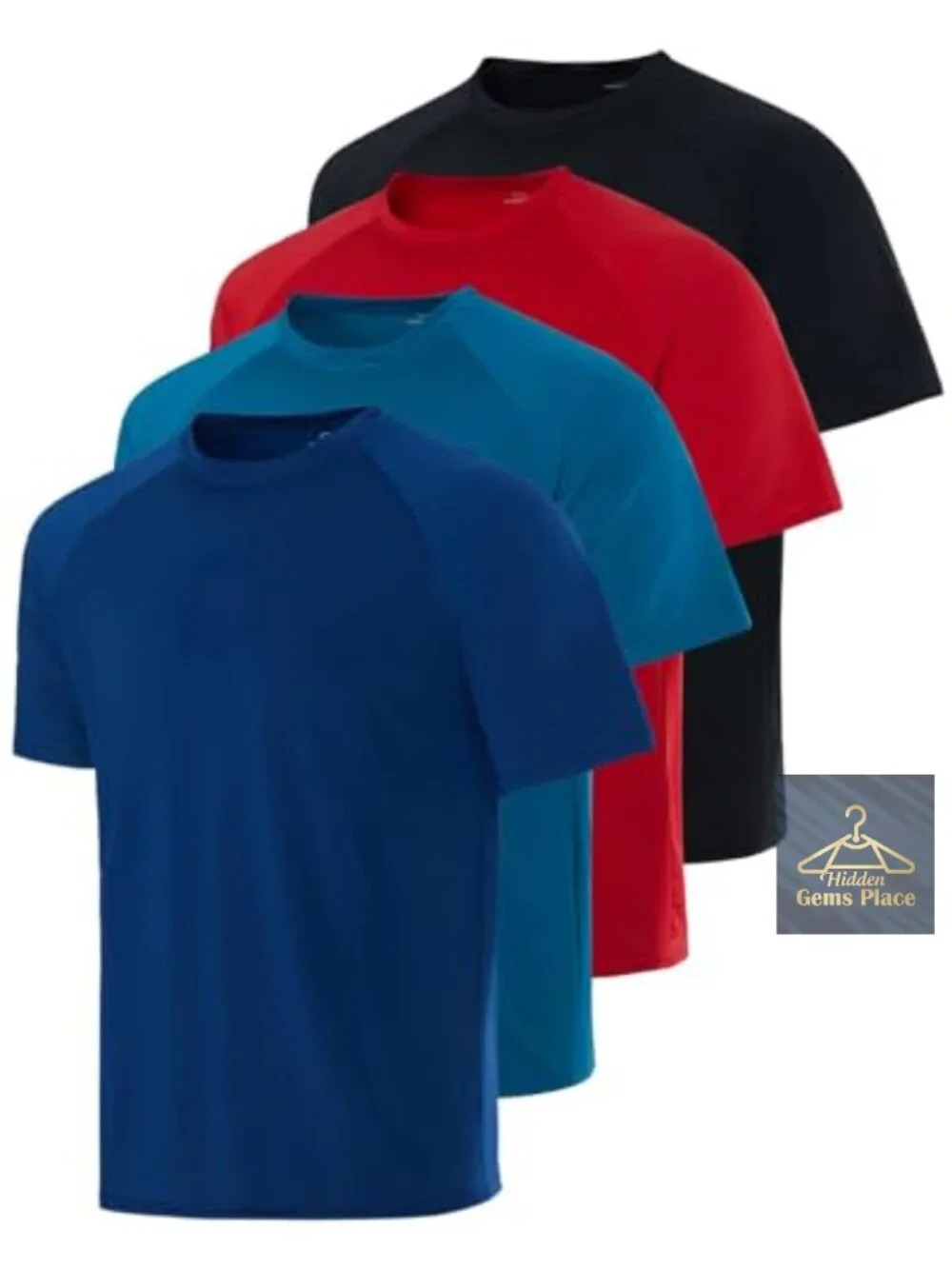 4 Pack Men's Short Sleeve Rash Guard Swim Shirts UPF 50+ Moisture Wicking
